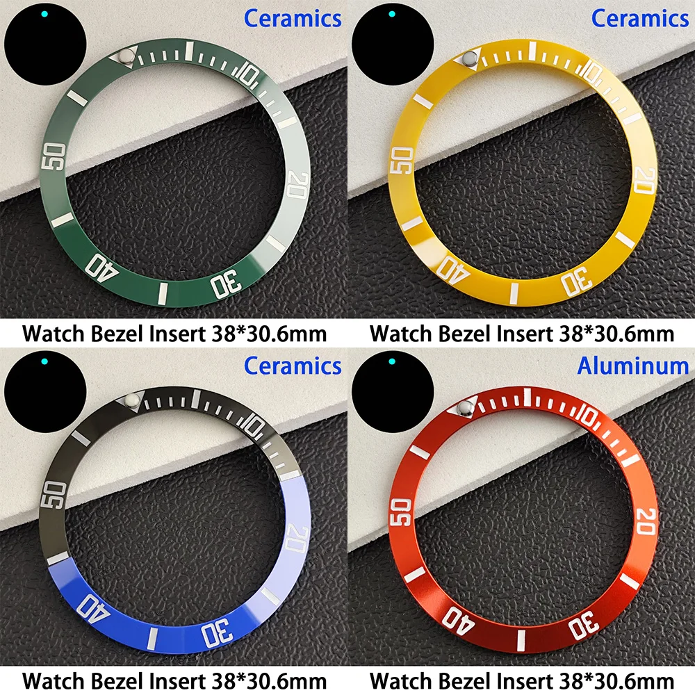 38mm*30.6mm Sloping Aluminium/Ceramic Bezel Insert For Mechanical Watch Bezel Inserts Watch Part Fits Watches Man