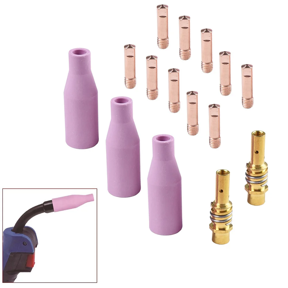 15PCS Replacement Nozzle Kit for 15AK For MIG Torch with 1.2mm Tip Opening for Accurate Wire Alignment and Control