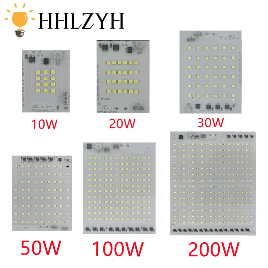 Chips de lámpara LED IC SMD para exteriores, reflector de luz de jardín al aire libre, superbrillante, blanco puro, 200W, 2835 AC 220V 5054