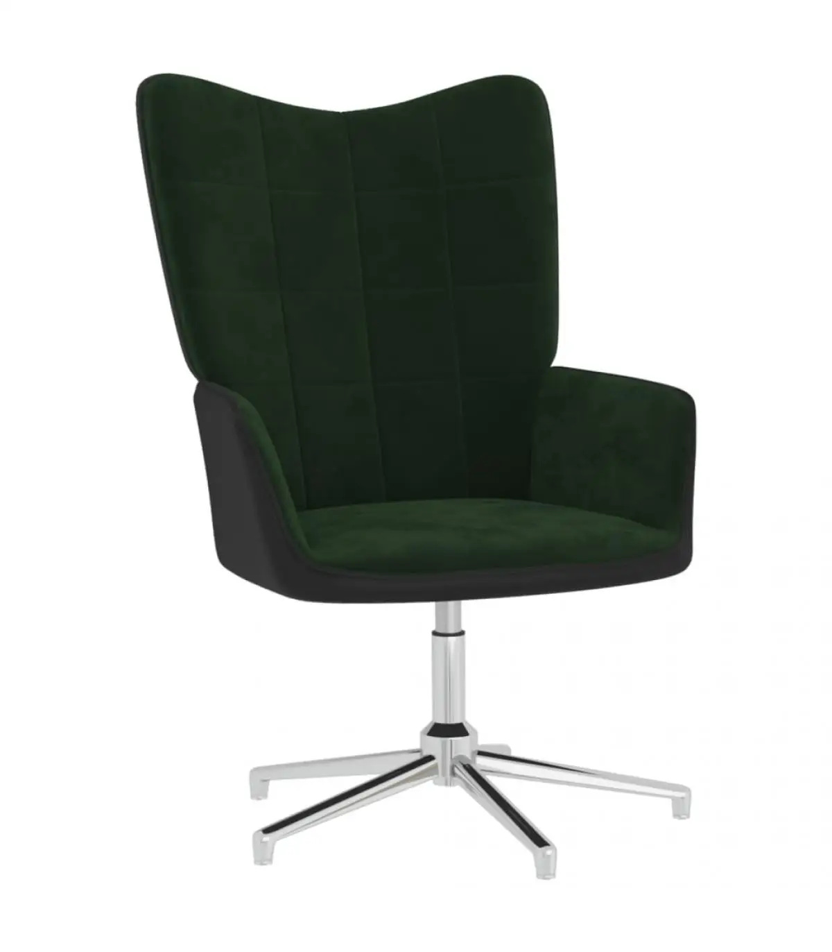 Dark green velvet and PVC relaxation chair armchairs