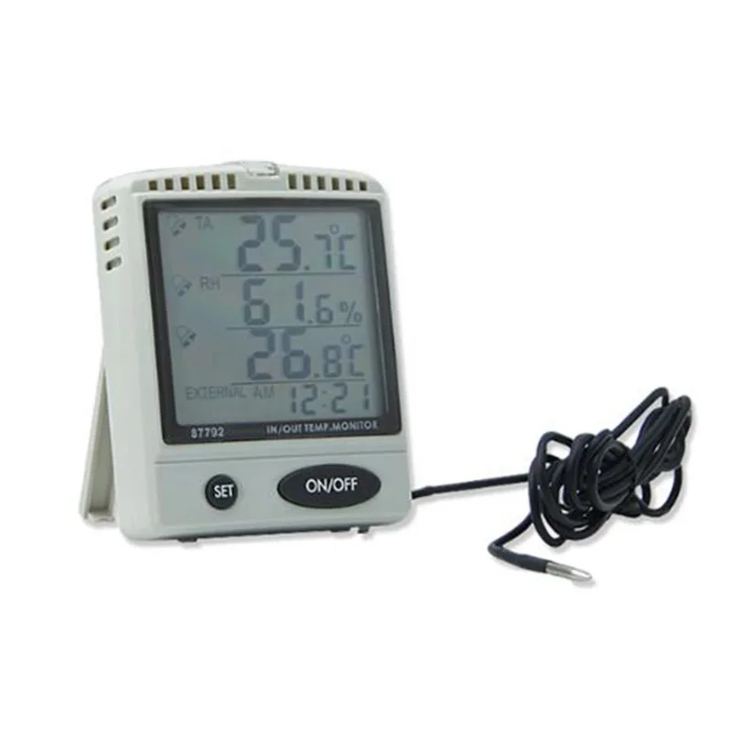 AZ87792 Digital Temperature Humidity Meter With Outdoor Testing Probe 87792 IN/OUT Temp. & RH% Monitor