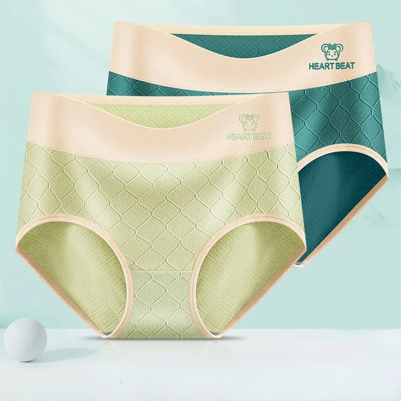 High Grade Combed Pure Cotton Women's Underwear Antibacterial Middle Waist Buttocks Lifting Soft Breathable Triangular Panties