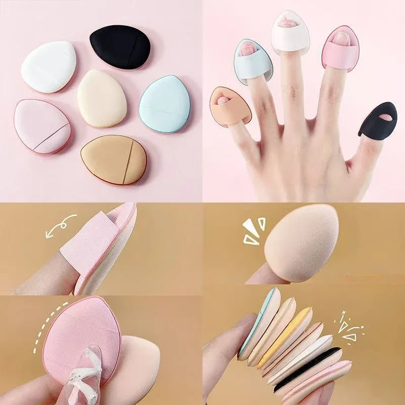 4/10 pièces doigt cosmétique bouffée professionnel cosmétique coussin bouffée Mini correcteur fond de teint détail bouffée maquillage éponge outils de beauté