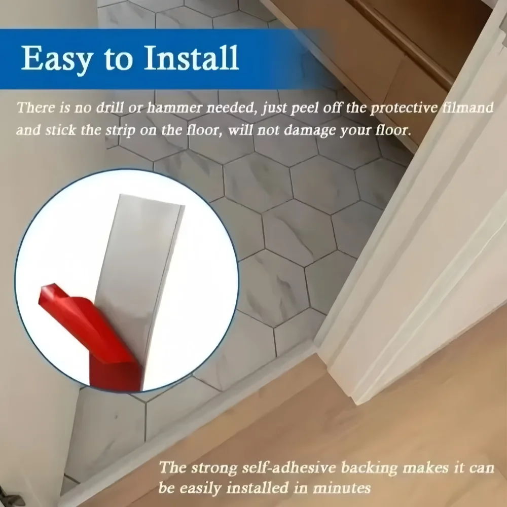 

1pc 1m/39.37in Floor Cover Strips Carpet Edge Trim Strip Floor Transition Door Threshold Gaps Door Bottom Sealing Strip