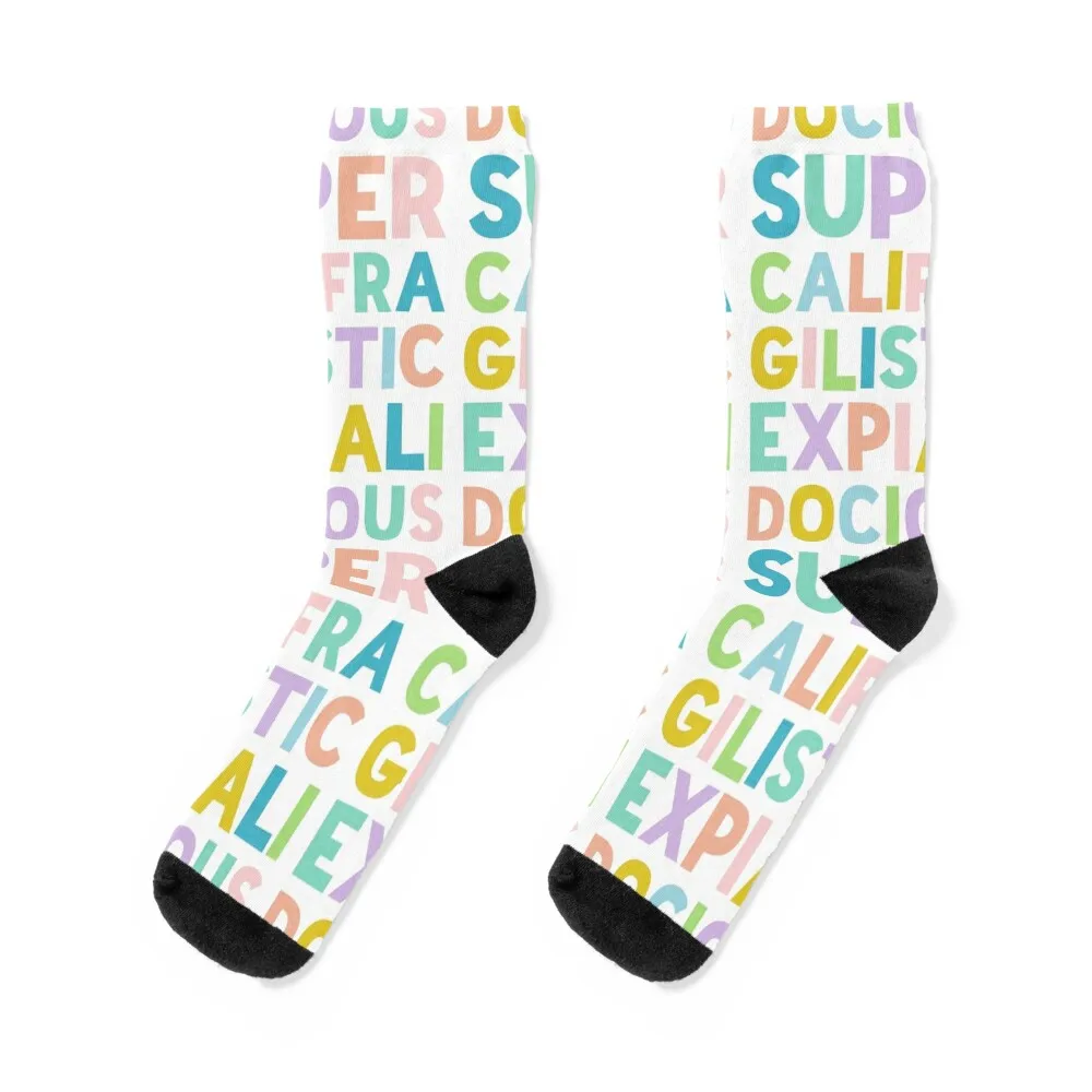 Supercalifragilisticexpialidocious - Colorful stack by Kelly Design Company Socks designer brand anime Man Socks Women's