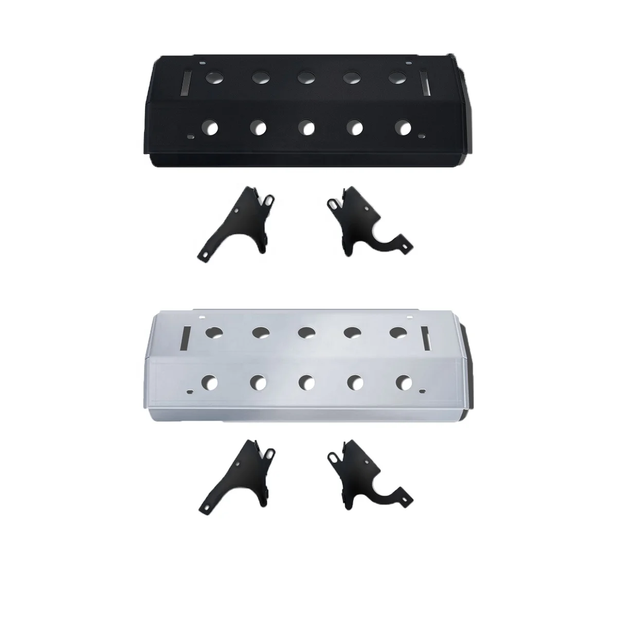 

Front Bumper Aluminum Steering Guard Skid Plate &Mounting Brackets for Land Rover Defender 90 110 130