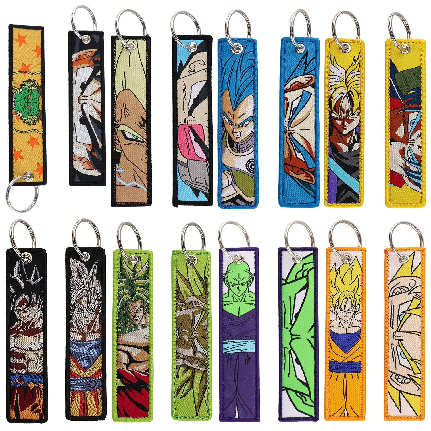 Anime Dragon Ball Z Son Goku Vegeta Embroidery KeyChains Tag Cars Backpack Chaveiro Keychain Keyring Accessories Toy Gift - view 2