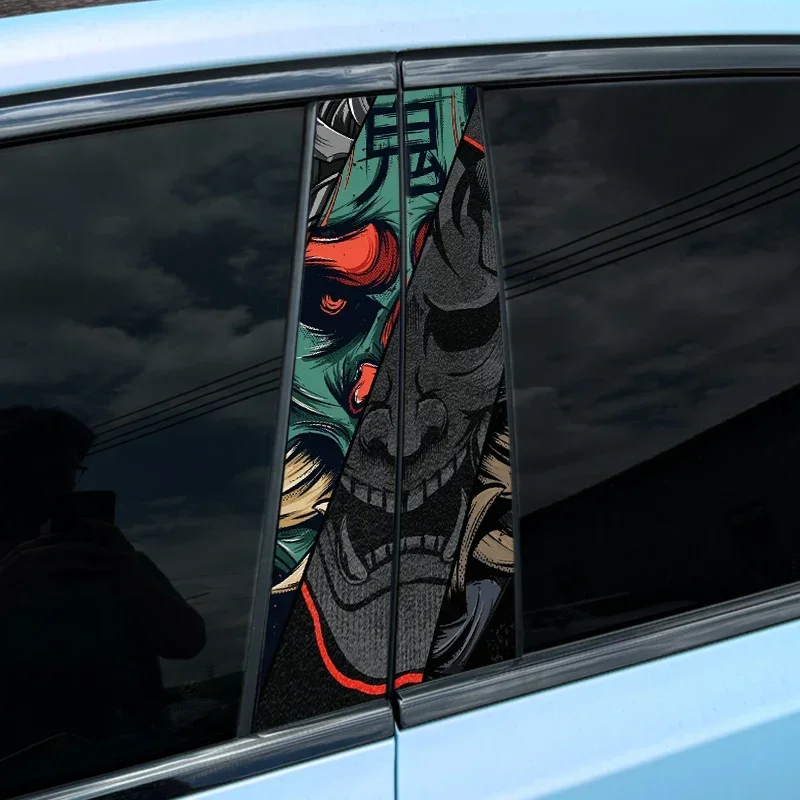 JDM Mask Prajna Car Stickers, Auto Tattoo, B Pillar, Waterproof Center Colonne Decor, Scratch Cover, DIY Doors, 1Pc