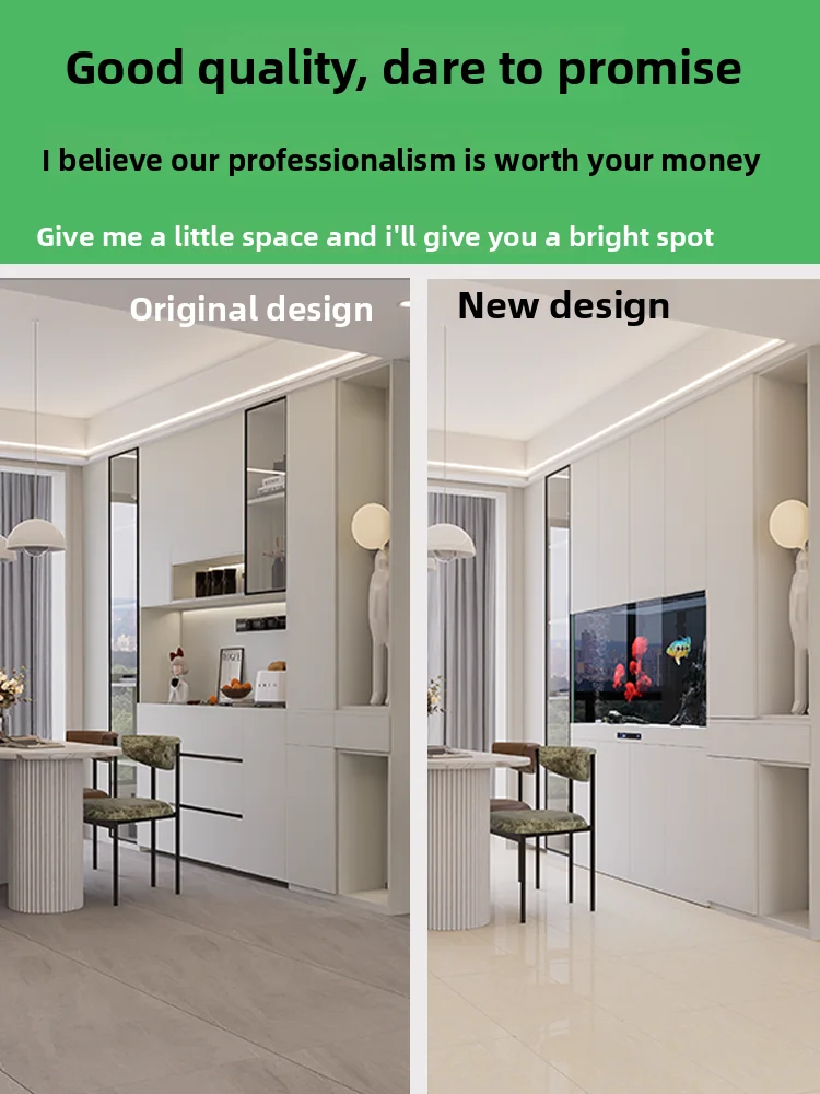 New fish tank living room large glass personalized custom dining side cabinet bottom filter intelligent ecological lazy aquarium