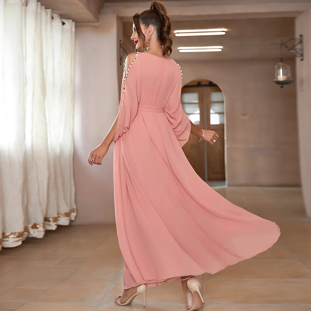 Eid Diamonds Muslim Abaya Women Evening Party Maxi Dress Ramadan Islam Kaftan Dubai Turkey Caftan Robe Gown Morocco Vestidos New