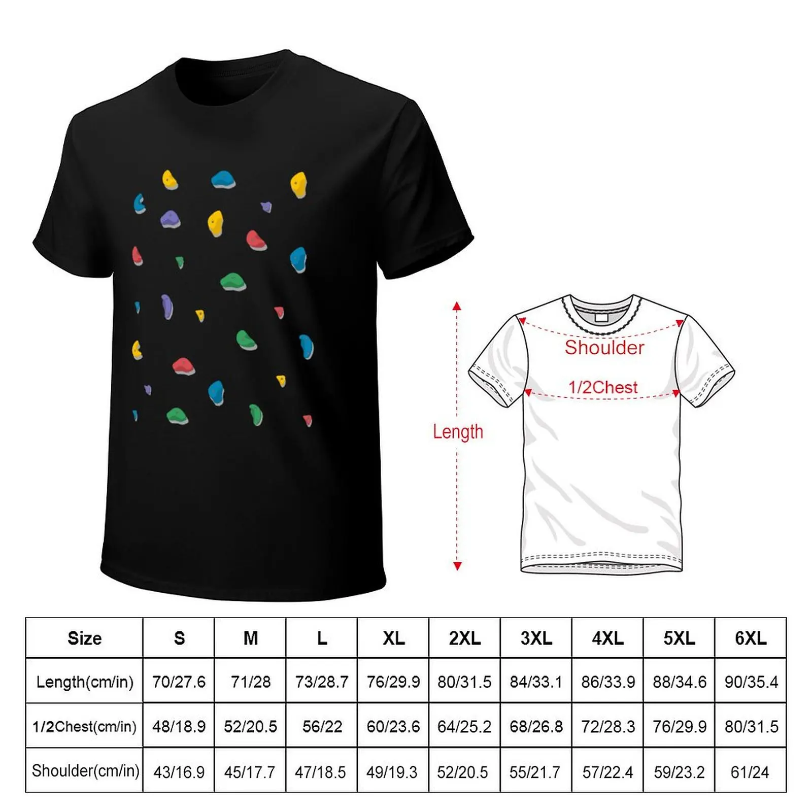 Rock Climbing Boulder Hold Pattern T-Shirt men t shirt cotton 100% T-Shirt