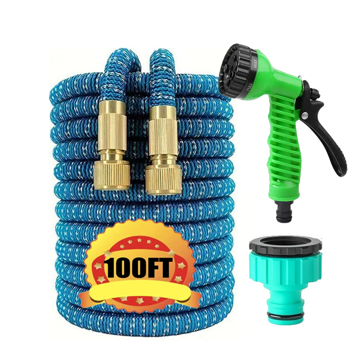 

Растягивающийся садовый шланг Magic Water Pipe, пистолет для полива под высоким давлением, принадлежности для полива сада и дома, 25-100 футов