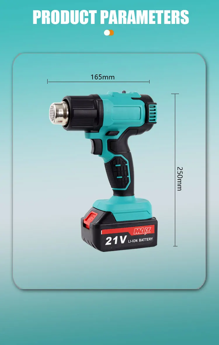 FULLYEA - Pistola de calor inalámbrica con 2 baterías de 4.0Ah, 5 FULLYEA - Pistola de calor inalámbrica con 2 baterías de 4.0Ah, 5