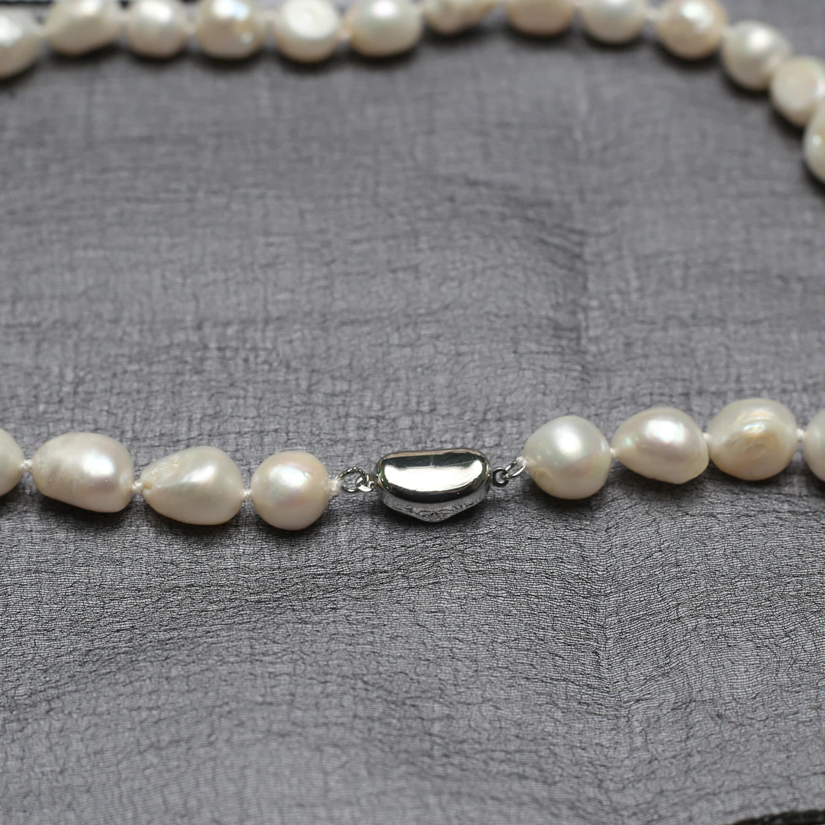 Natural Pearl Necklaces 9-10mm 100% Freshwater Rice Pearl Jewelry 925 Sterling Silver Necklace For Women Party Gift