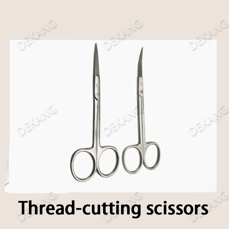 يتم استخدام مقص إزالة الخيوط ومقص اللثة من الفولاذ المقاوم للصدأ لجراحة الجفن المزدوج وشق الجفن.