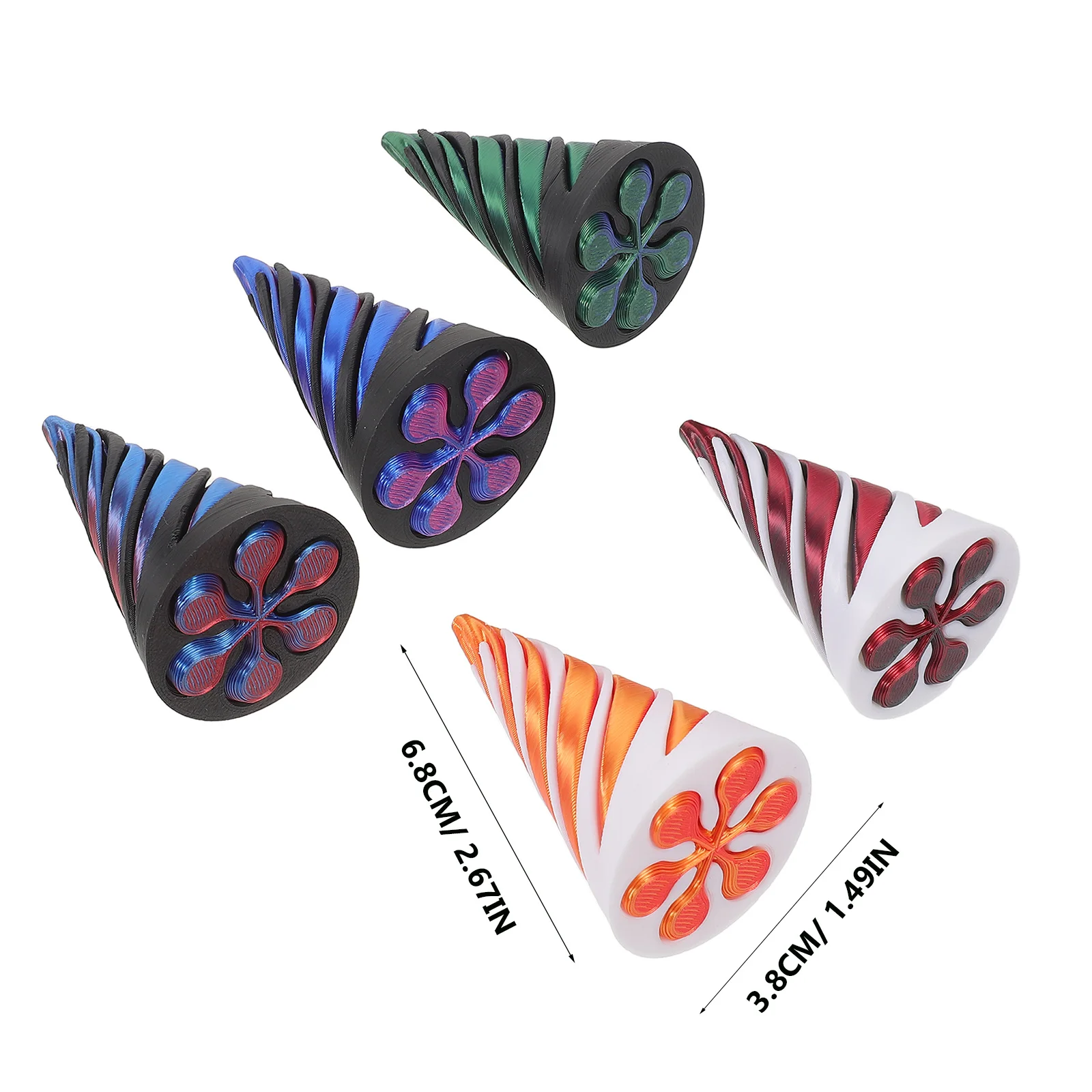 5pcs Spiral Fidget 3D Printed Geometric Sensory Spring Impossible Pyramid Passthrough Puzzle Game For Kids Adults Office Desk