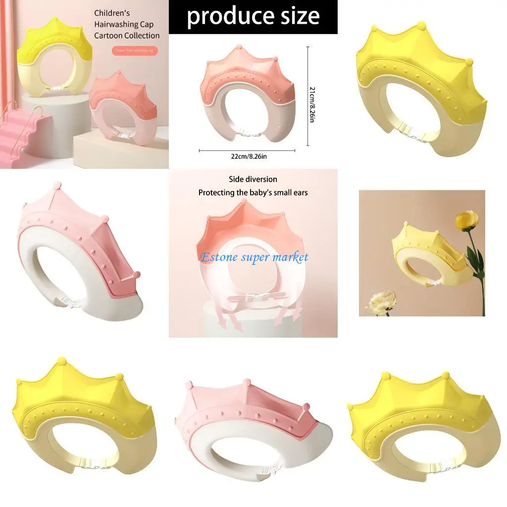 

090B Многоразовая детская шапочка для мытья волос Водонепроницаемая защита ушей Удобное снаряжение для купания