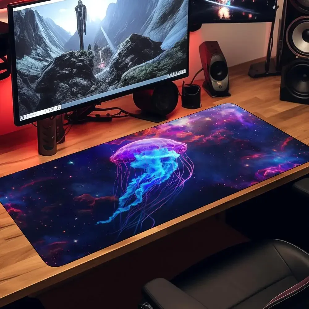 Artistieke illustratie kleurrijke kat anime Muismat gaming mat Bureaumat pc accessoires toetsenbord muismat geschikt voor werk en spel
