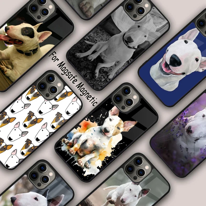 Bullterrier Bull Terrier Dog Magnetic Phone Case For APPLE iPhone 16 14 13 12 11 Pro Max 15 Plus Wireless Charge MagSafe Cover