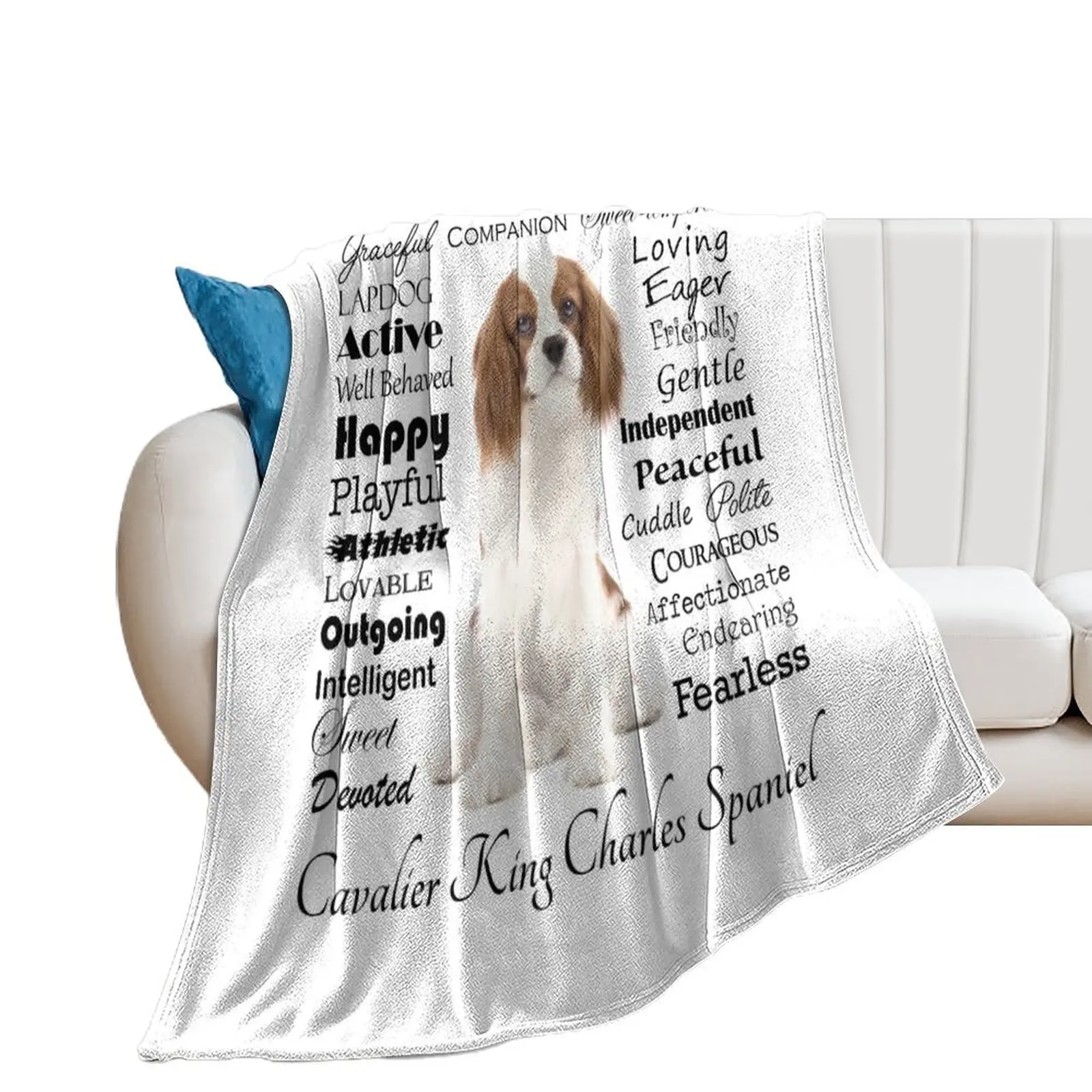 

Cavalier King Charles Spaniel Traits Throw Blanket christmas gifts Large Hairy Blankets