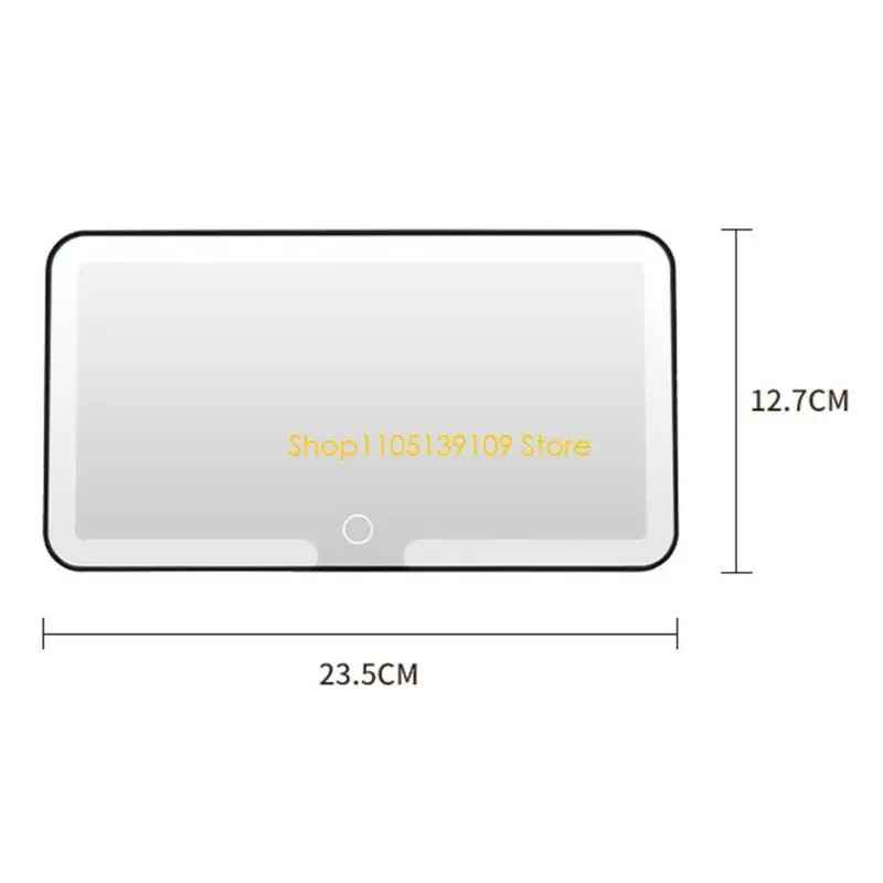 Portable Rechargeable Car Makeup Mirror With Auto Dimming LED Lights And Secure Sun Visors Attachment Quick Installation view 6