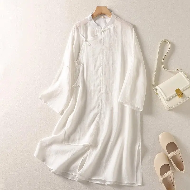 مجموعة ربيع وصيف 2025 للسيدات - قمصان بأزرار سفلية، قمصان رامي فضفاضة، قمصان تشيباو T367 |   قماش رامي قابل للتنفس، G367