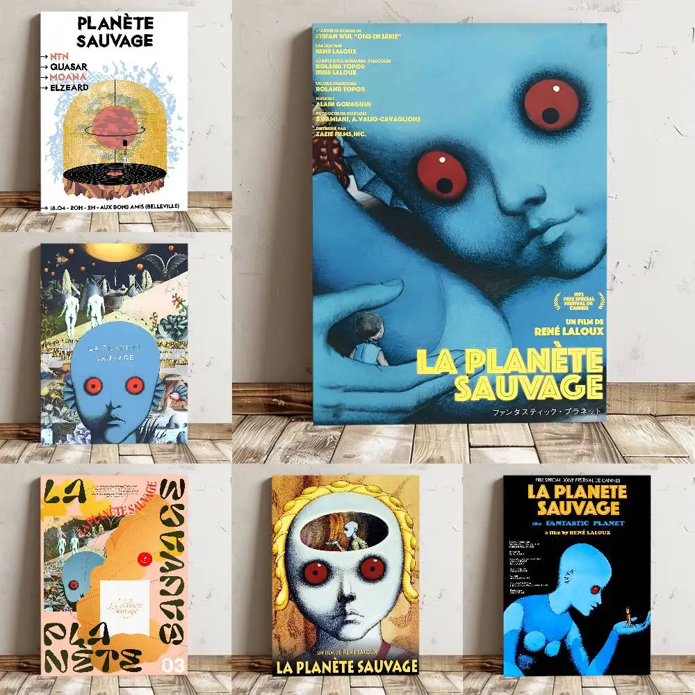 Póster de Planeta Fantástico La Planete Sauvage, pegatina artística de pared impermeable con impresión de alta calidad para decoración para Bar y sala de estar, regalo