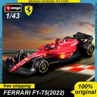 Bburago 2022 1:43 F1 Ferrari F1-75  #16 #55 F1 Car Diecast Model Formula Racing Hardbound Edition Alloy Luxury Vehicle Toy Gift