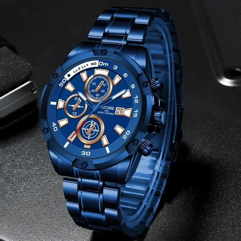 Men's Fashion Business Watche Round Alloy Analog Mens Watch Male Casual Quartz Wrist Watch Ideal Choice for Gifts To Men