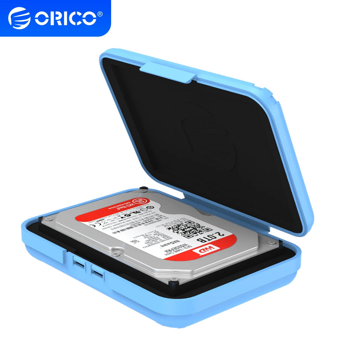 ORICO-3.5HDD Protector Box, 3,5 "caixa protetora, estojo de armazenamento, à prova de poeira, à prova de umidade, repelente de água, Hard Drive Box, 5 pcs