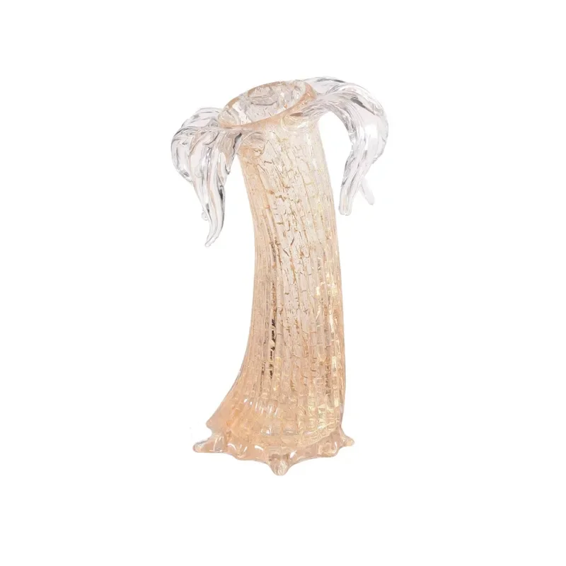 Luxury handmade blown glass vase, champagne gold sculpture, wedding center decoration suitable for romantic activities in villas