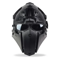 Capacete seguro de motocicleta tática completo, Máscara completa do jogo CS, Cofre com mortalha de trilhos laterais ARC, Montagem NVG