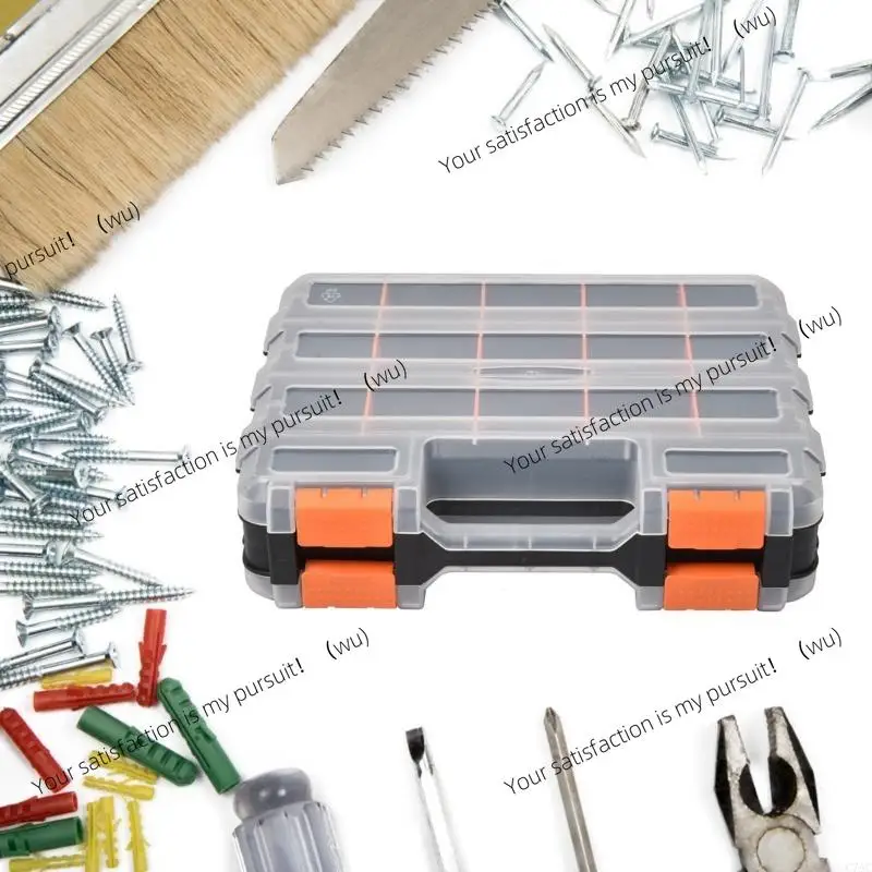 

Plastic Sorting Box with Compartments Double Side Tools Box Tool Part Container Bin with Lid Display Storage Case C7AC