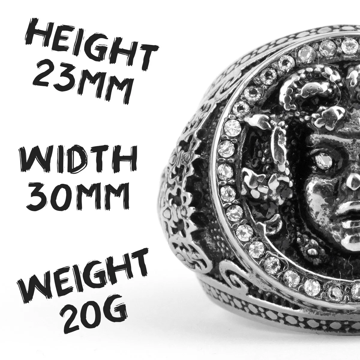 Snake Hair Medusa Banshee Stainless Steel Mens Rings Punk Hip Hop for Male Boyfriend Biker Jewelry Creativity Gift Wholesale