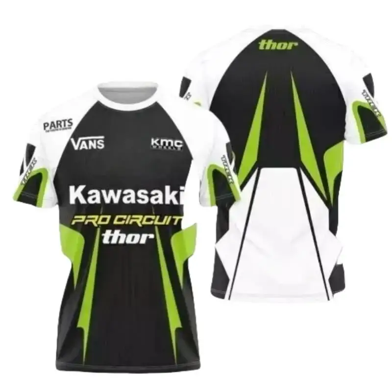 

25 New Men's T-Shirt Kawasaki Motorcycle T Shirt Cycling Tee Quick Drying Sweat Absorbing 3D Printed T-Shirt Summer Autumn Tops