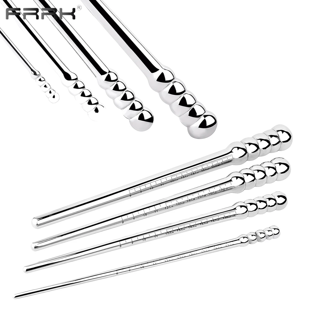 FRRK Stainless Steel Urethral Dilator Anal Plug Metal Horse Eye Stick Prostate Massage Sex Tools