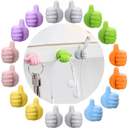 Silicone Thumb Wall Hook, Cable Management, Wire Organizer Clips, Wall Hooks, Hanger, Storage Holder for Kitchen, Bathroom, 5-50Pcs