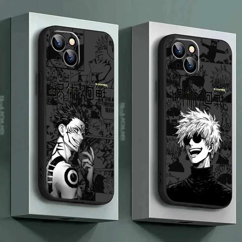 Jujutsu Kaisen Satoru Gojo Yuji Phone Case For iPhone 15 14 13 12 11 Pro Max Mini SE2 6 6S 7 8 Plus Carcasa Funda