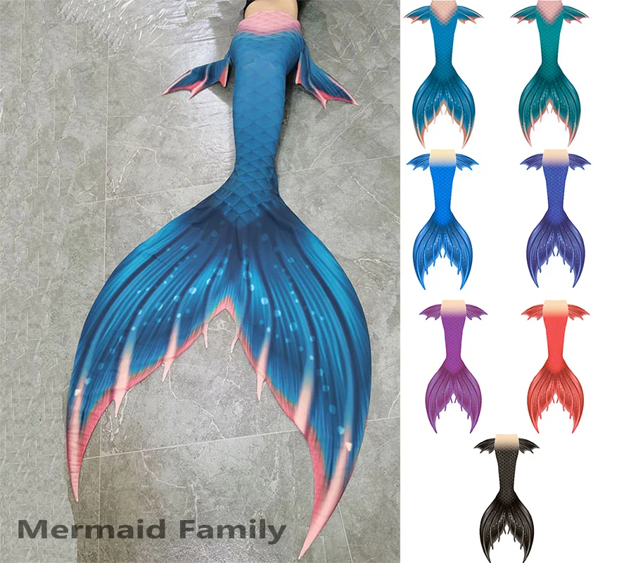 

Adult and Children Custom Tailed Ocean Show Fish Skin Mermaid for Professional Training Performance Swimsuit Skirt Dress Swim