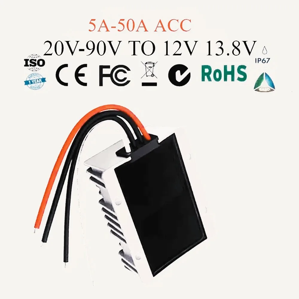 

20V-96V TO 12V 13.8V 10A 48V 60V 72V 80V to 13.8V 5A-50A Step Down Switching Converter Voltage Regulator For Car Device CE RoHS