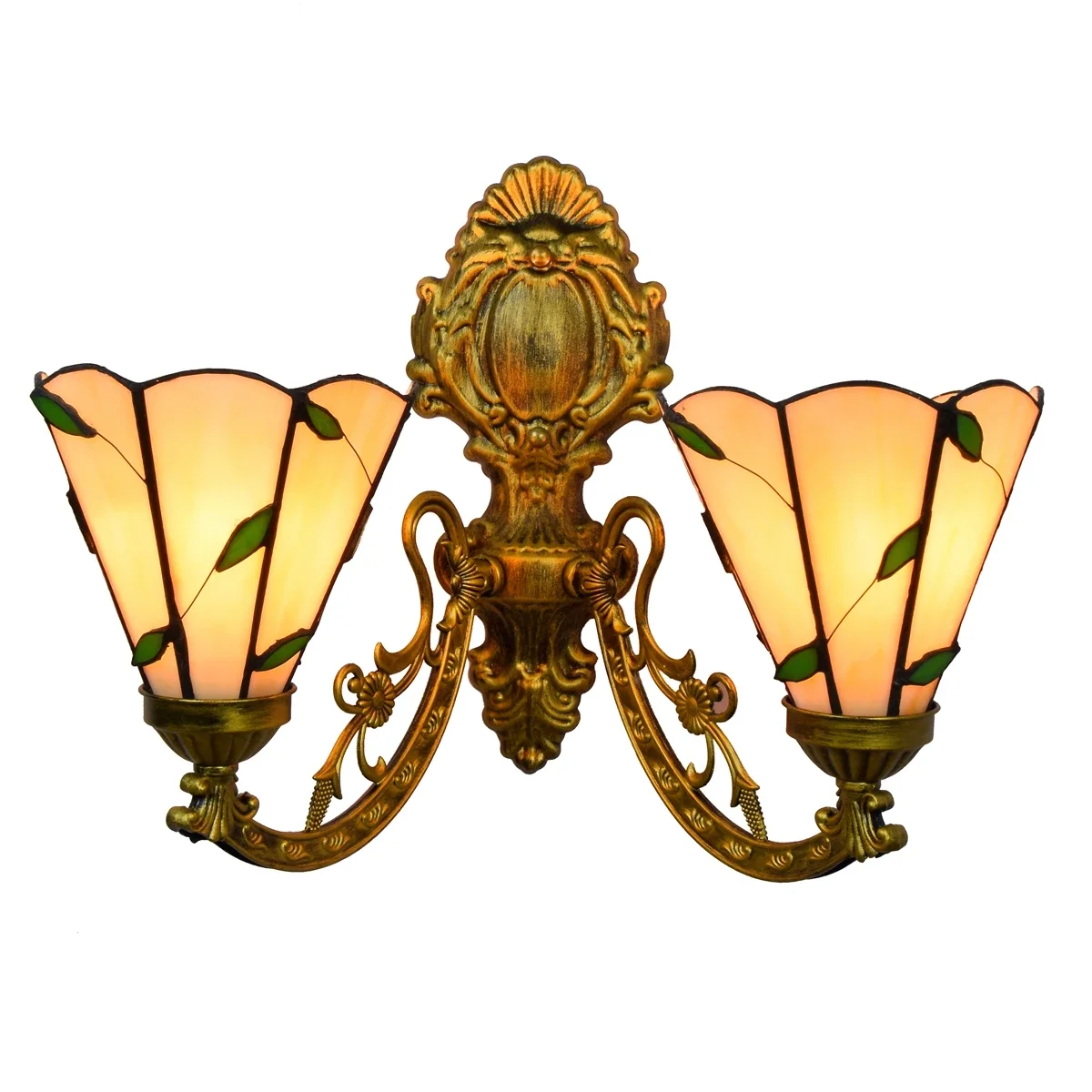 Tiffany Wall Sconce Lamp 2 Lights Stained Glass Wall Sconces Lighting for Bedroom Hallway Stairway Balcony Cloakroom