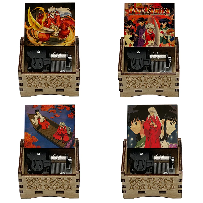 wooden Wind-up to love's end Affections Touching Across Time InuYasha Musical Box Box for Girl wife Christmas Birthday Gift