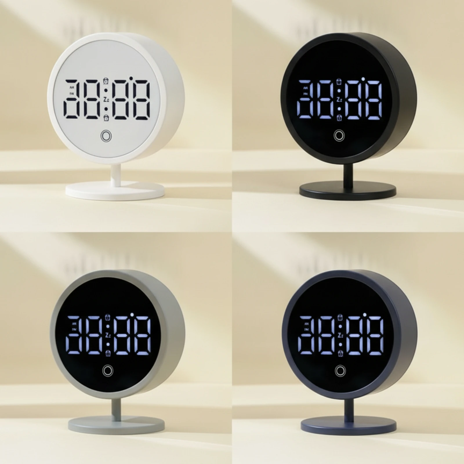 Digital Alarm Clock Minimalist Digital Clock with Stand Compact Repeating Snooze for Students, Nightstand, Bedside Table