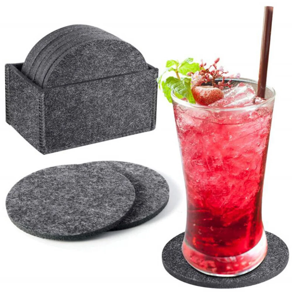 

12 Pcs Coaster Set Felt Placemat Water Absorption Table Mats for Heat-resistant