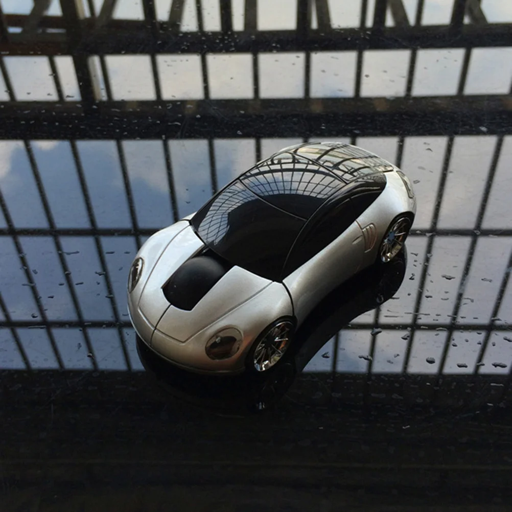 

2.4ghz Wireless Optical Mouse Car Shape Silver Rechargeable USB Receiver Portable Gaming Mouse Pc Laptop Max 1600 Dpi