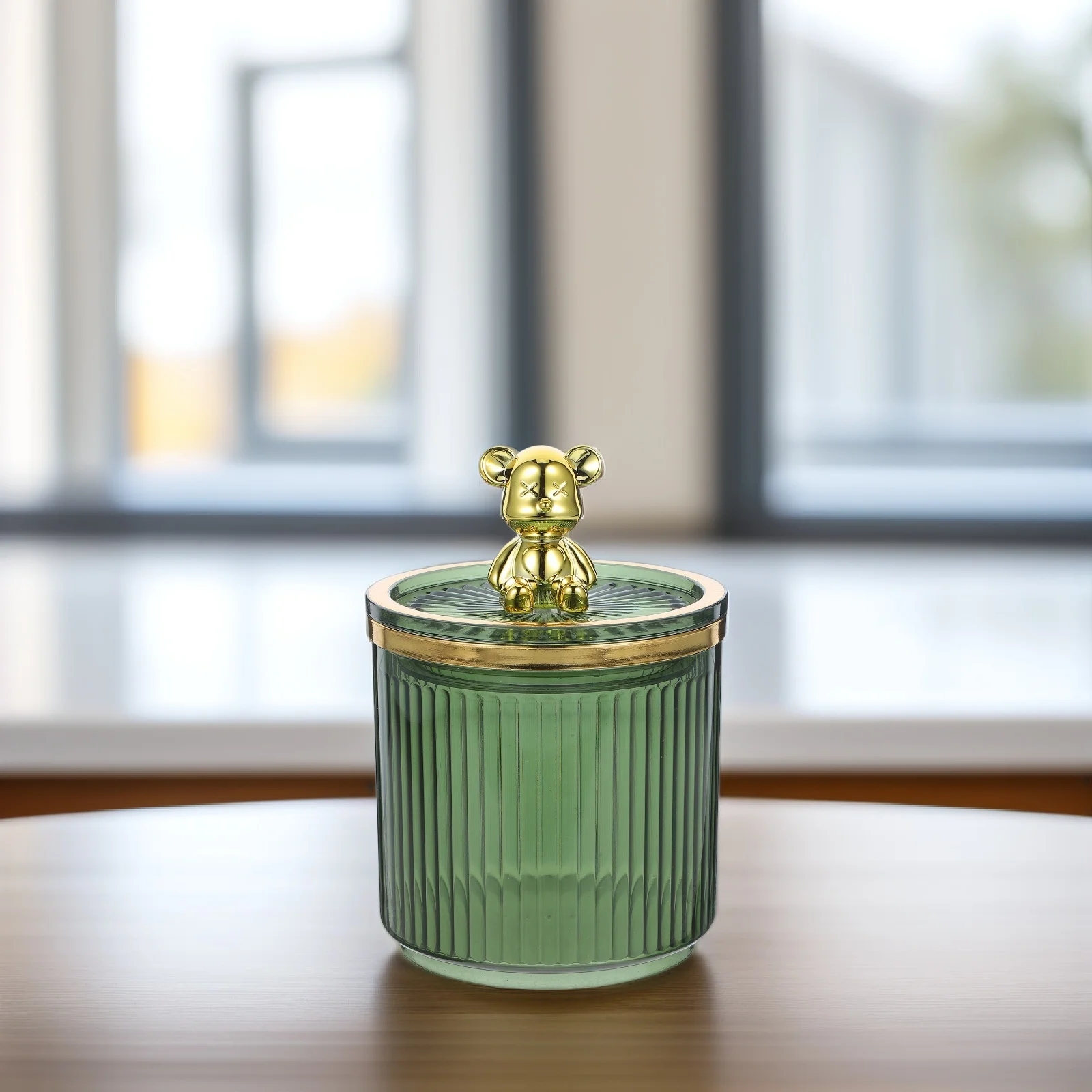 

Wind Astronaut Rabbit Acrylic Jar Green R om Cotton Swab Holder Bathroom ganizer Kitchen Food Container Restroom Decor