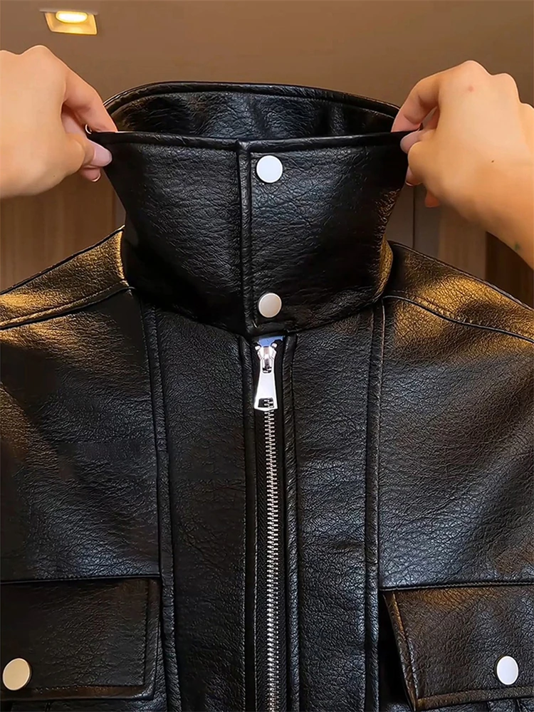 الراقية ort بو الجلود Jaet الرجال الأمريكية Sle العصرية هارينجتون Jaet كلينفيت عمال البيسبول orm معطف #4