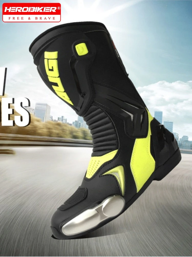 

Man Waterproof Motocross Boot Wear-Resistant Anti-Slip Studded Boots Motorcycle Boots Motorcycle Equipment Anti-Fall