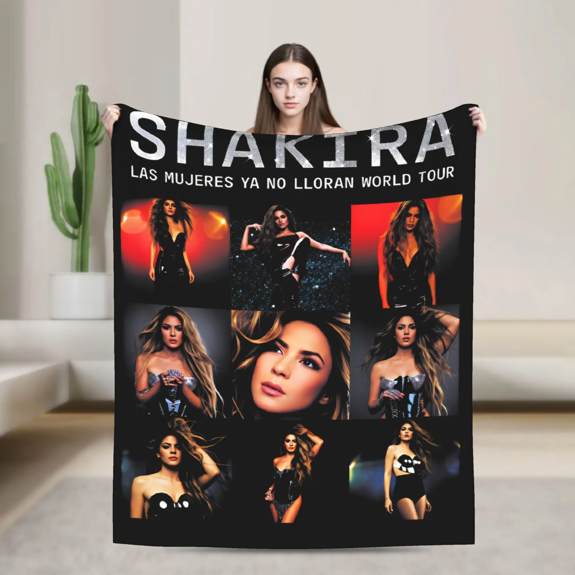 Warm Soft Blanket Picnic Shakira Throw Blanket Singer Pop Flannel Bedspread For Couch Chair Comfortable Sofa Bed Cover
