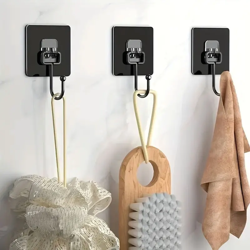 10/1Pcs Strong Self Adhesive Hooks Punch-free Door Wall Hangers Hook for Kitchen Bathroom Home Towel Bags Storage Hanging Holder